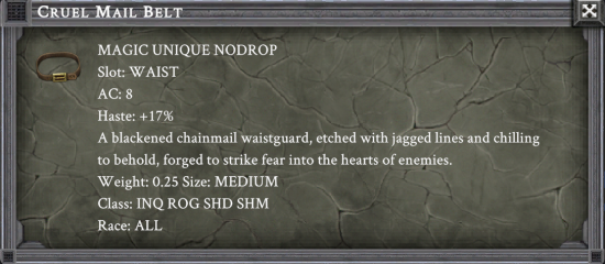 CRUEL MAIL BELT item card